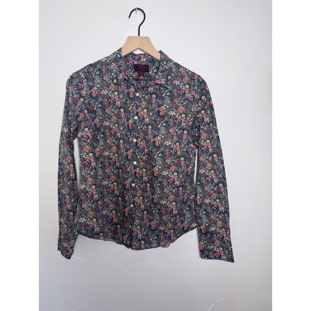 J.Crew Liberty Elderberry Floral Perfect Shirt Cotton Button Down Multicolor